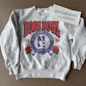 Vintage 1996 North Western Wildcats Rose Bowl Football Crewneck Sweatshirt